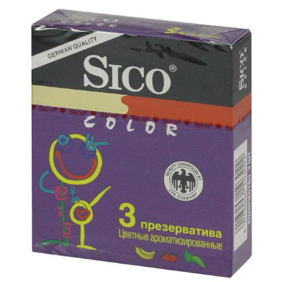 Презервативы Sico color кольорові ароматизовані №3